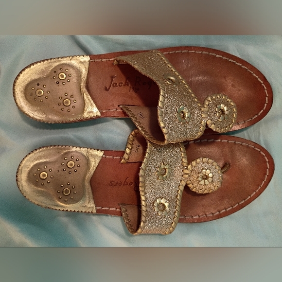 Jack Rogers Shoes - Jack Rogers Metallic Gold on Gold Sandals EUC 9
